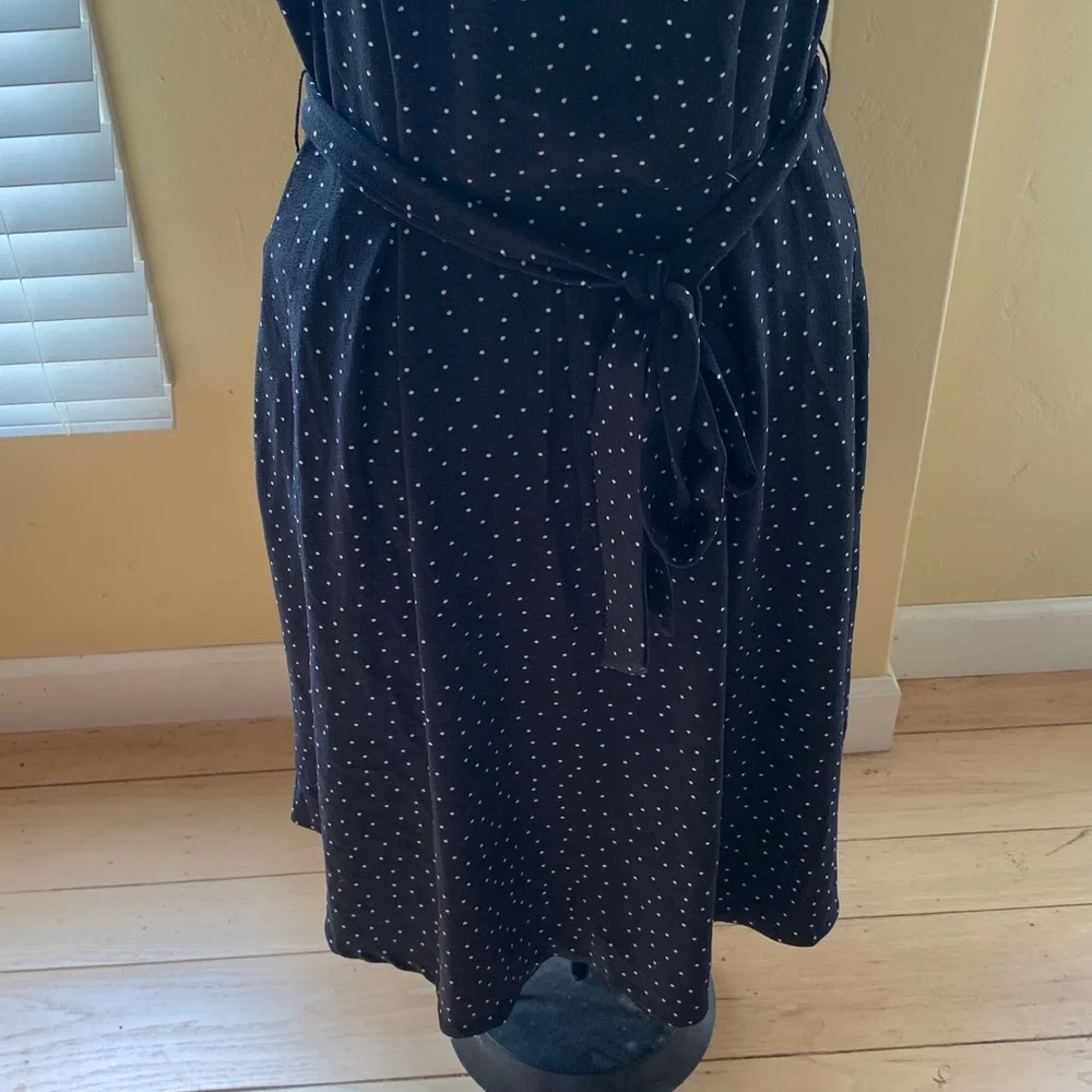 Elle Black Dress with Small White Polka Dots - Picture 3 of 5
